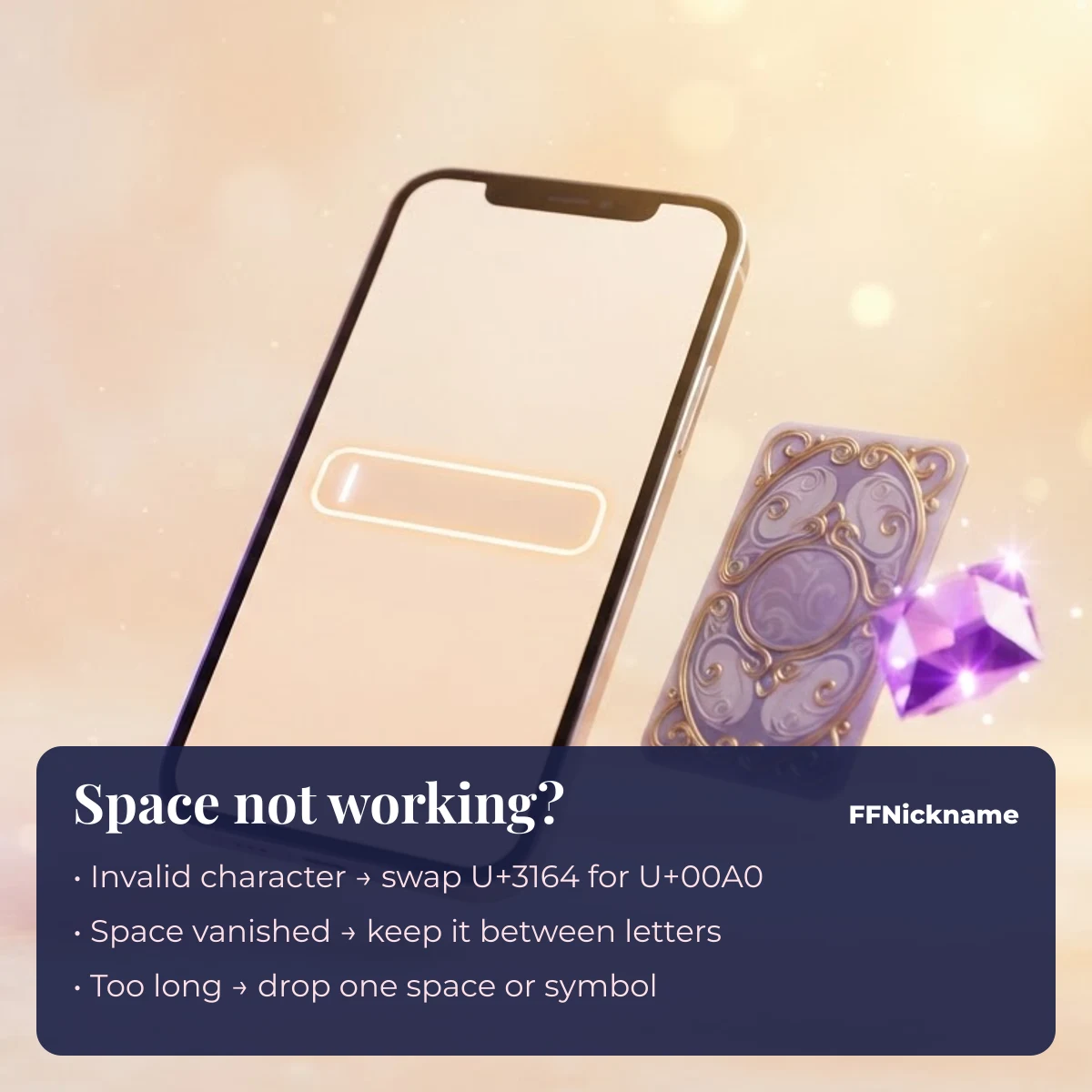 Free Fire space not working: fixes for invalid character and name too long errors